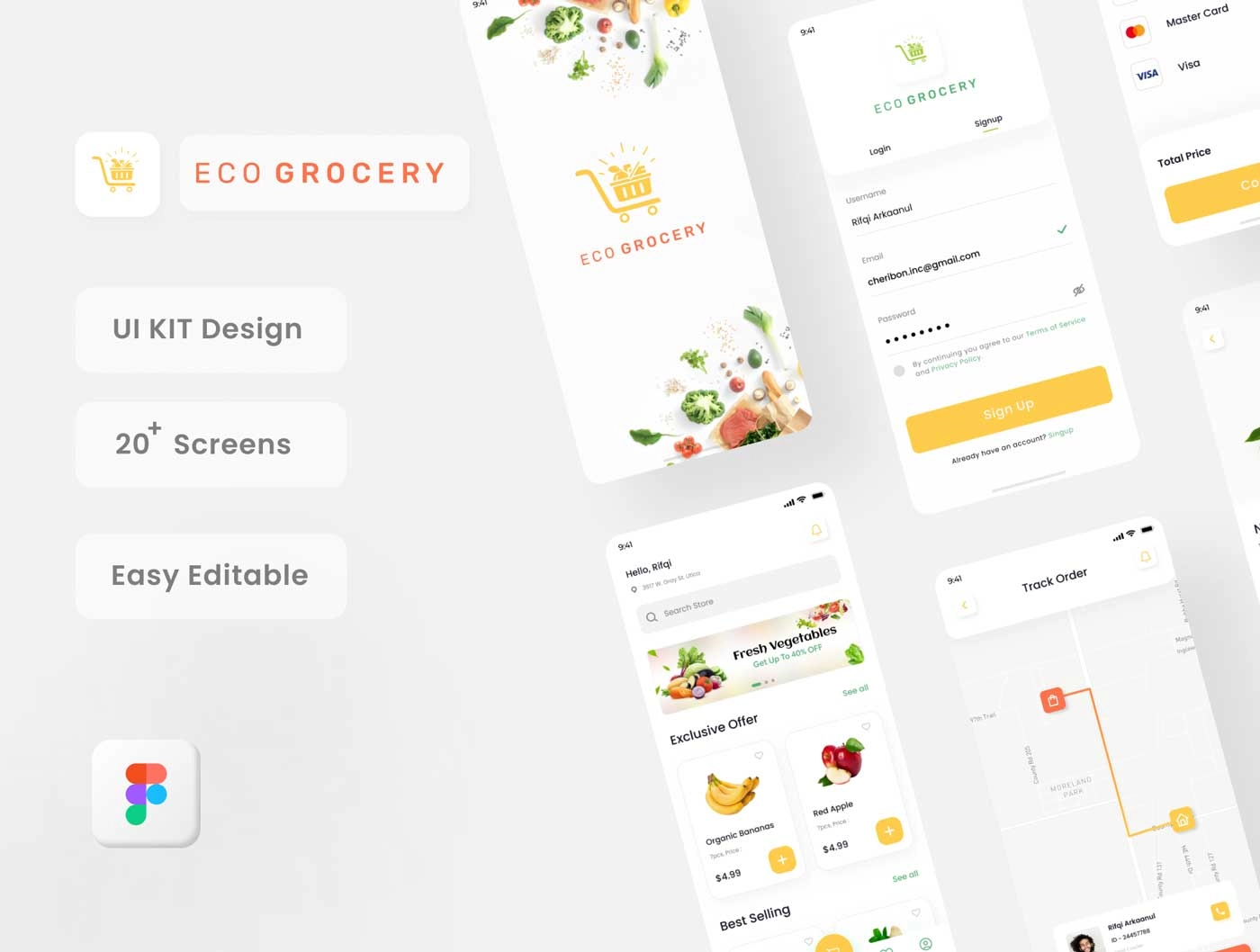 免费|Eco Grocery社区电商app ui设计 .fig素材下载 UI 第1张
