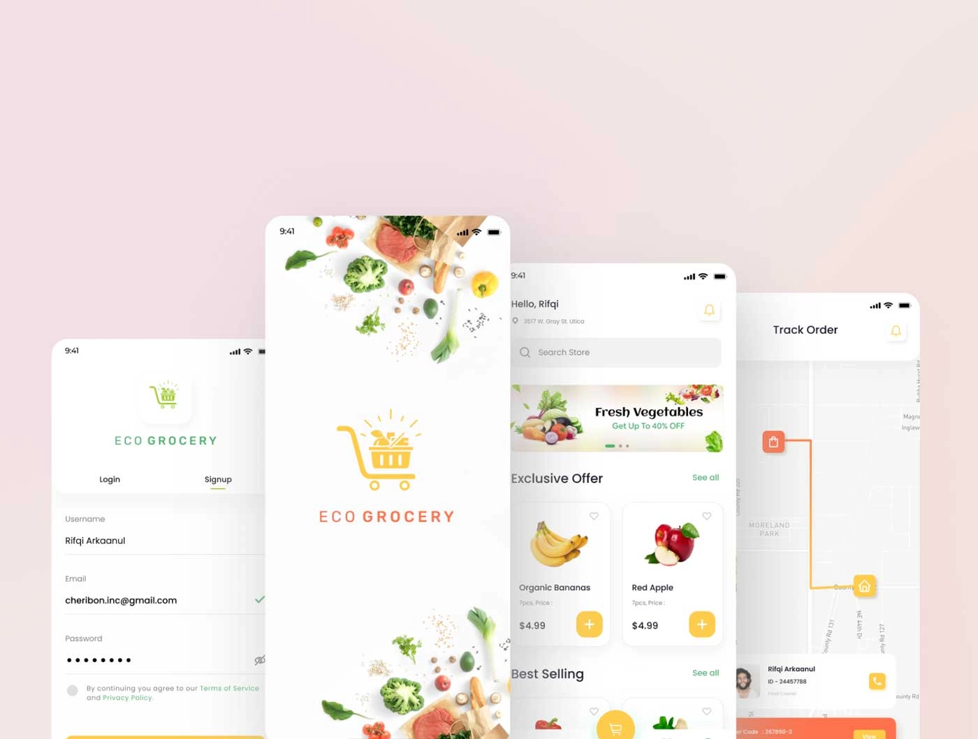 免费|Eco Grocery社区电商app ui设计 .fig素材下载 UI 第2张