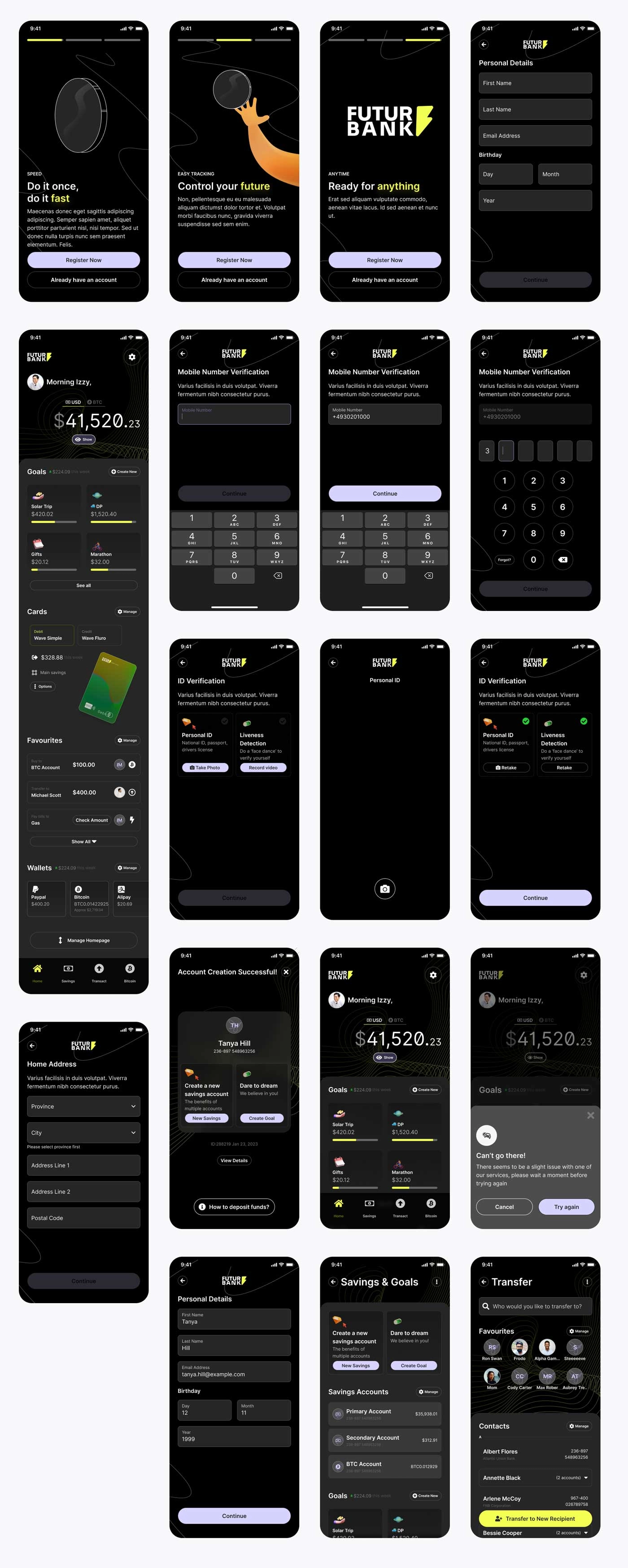 FUTUR 金融银行app ui &设计系统 .fig素材下载 UI 第2张