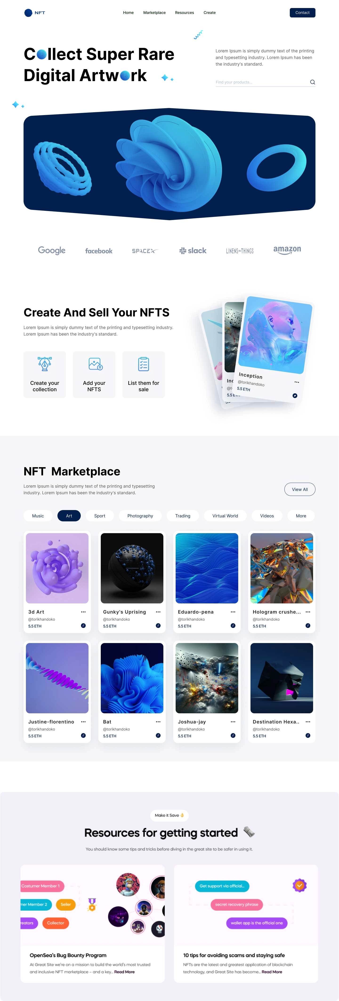 NFT数字藏品交易平台首页ui设计 .fig素材下载 NFT 第1张