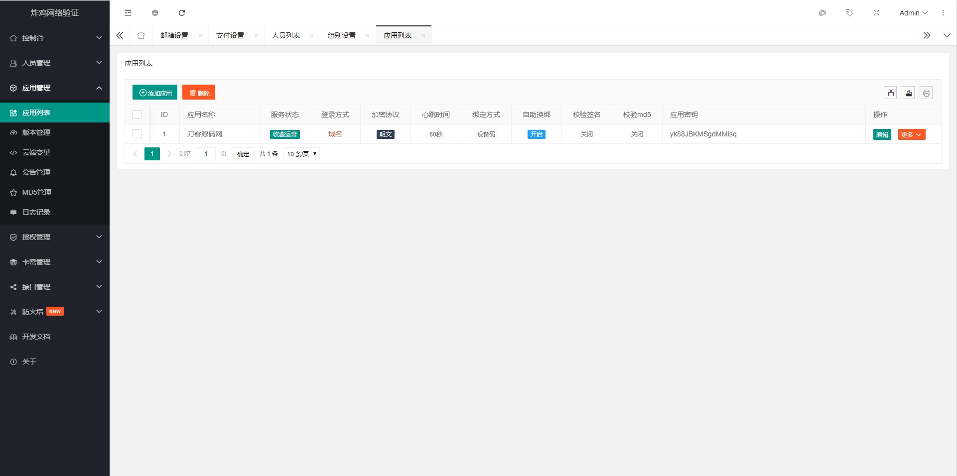 炸鸡网络验证系统 网站源码 第3张