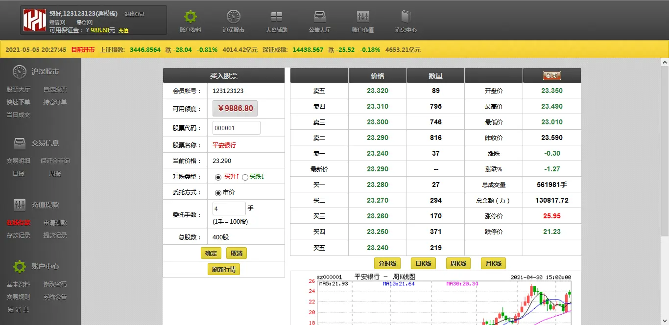 金股利交易平台股票交易源码模拟交易模拟盘系统亲测源码下载 微盘/微交易 第7张