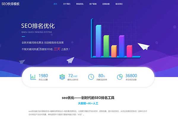 自适应|大气的IT网络软件公司网站源码 seo快排网站pbootcms模板