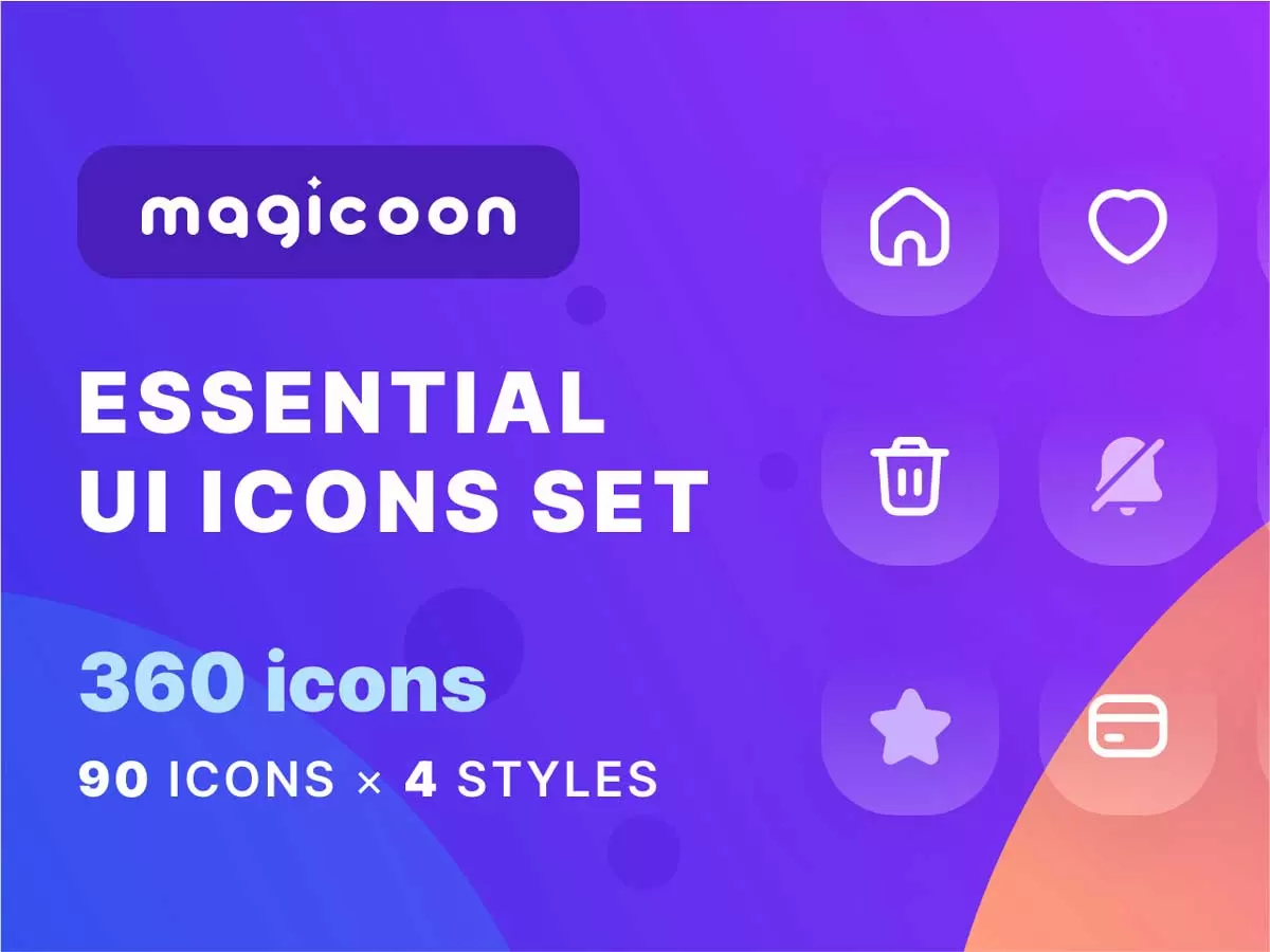 免费|magicoon 360个现代风格图标设计 .fig素材下载 图标 第1张