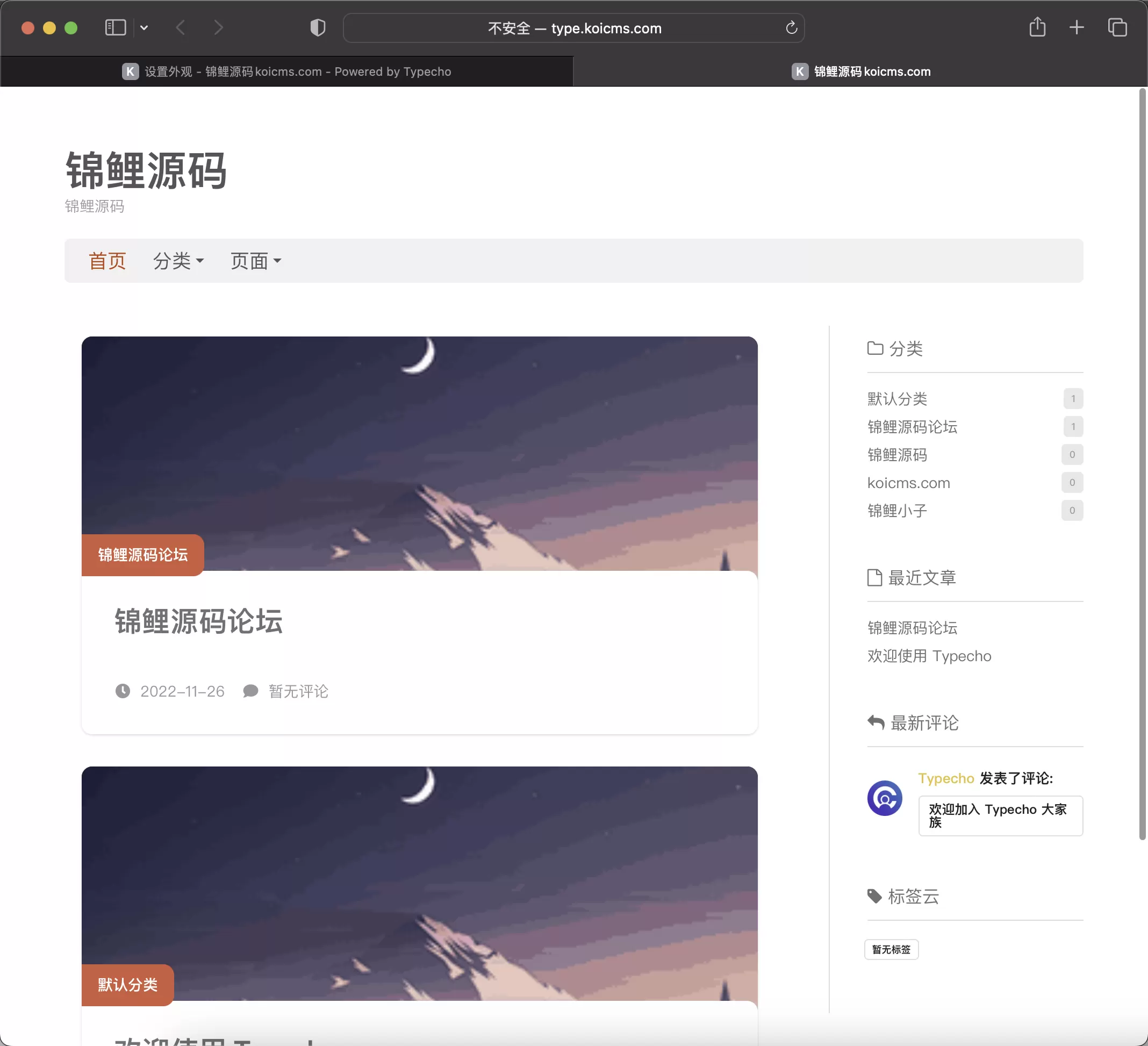 锦鲤已测|Bearsimple V2.0.3简洁大方的Typecho主题 Typecho 第2张