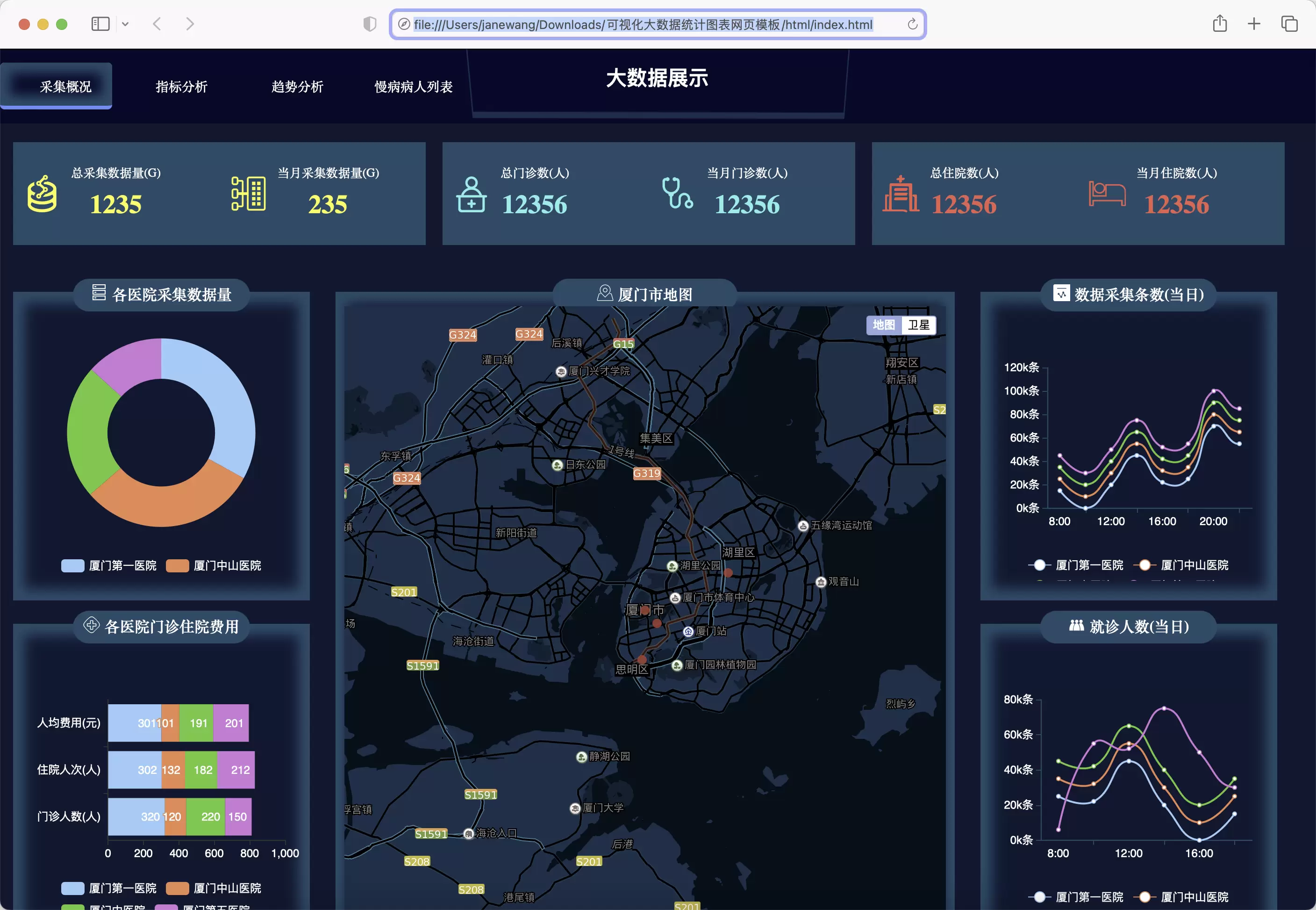 锦鲤已测|可视化大数据统计图表网页模板 HTML 第1张