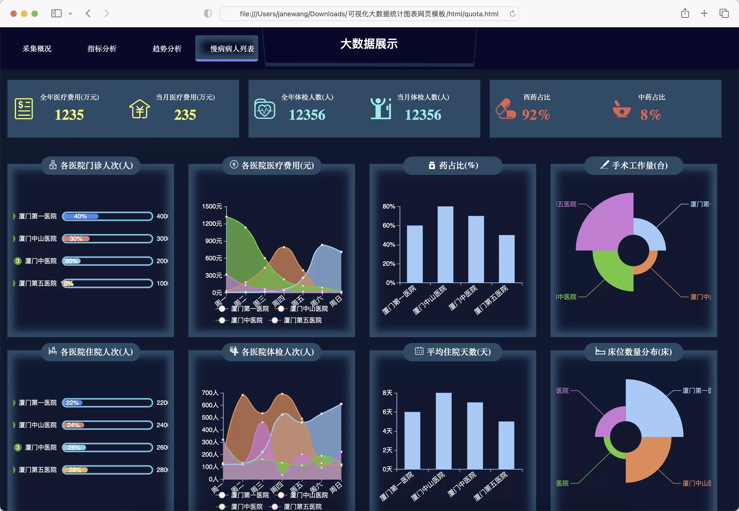 锦鲤已测|可视化大数据统计图表网页模板 HTML 第2张