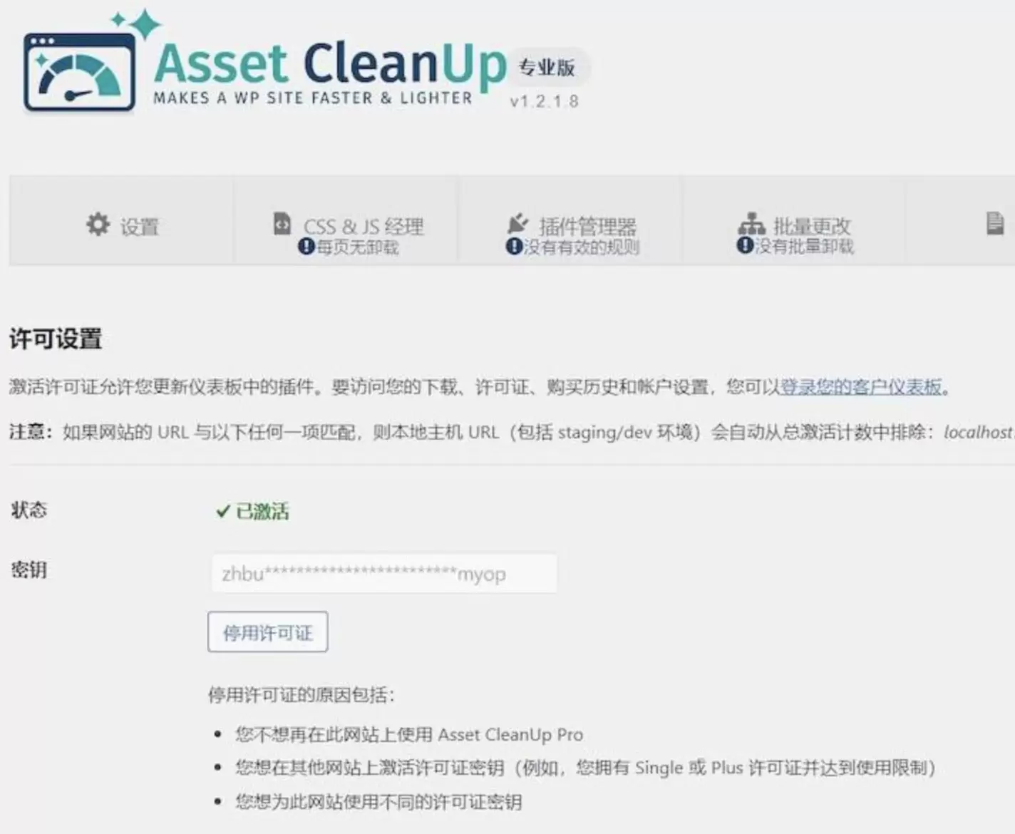 价值40美刀的Asset CleanUp Pro v1.2.2.8 已激活版 wordpress 第1张