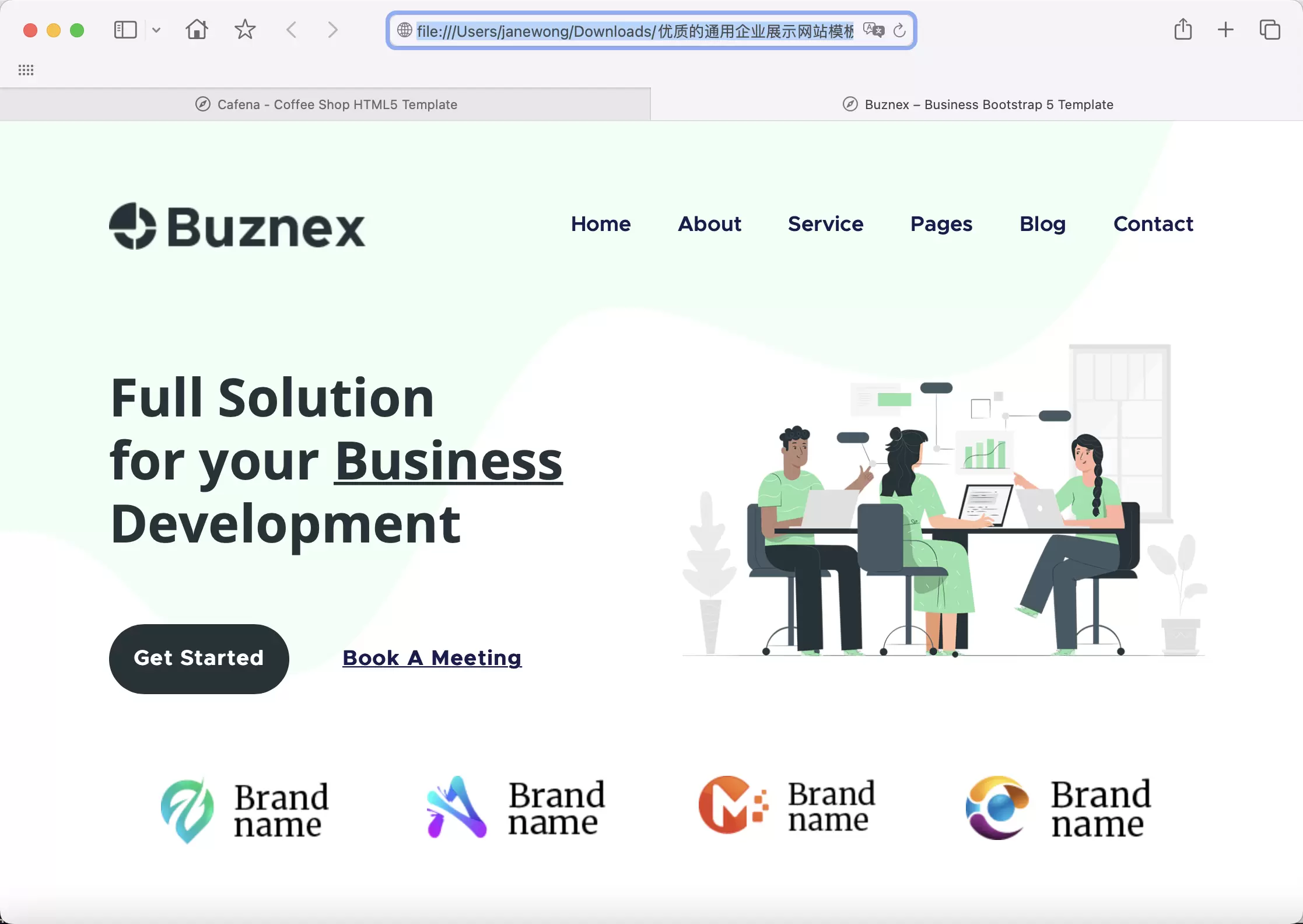 锦鲤已测|优质的通用企业展示网站模板-Buznex HTML 第1张