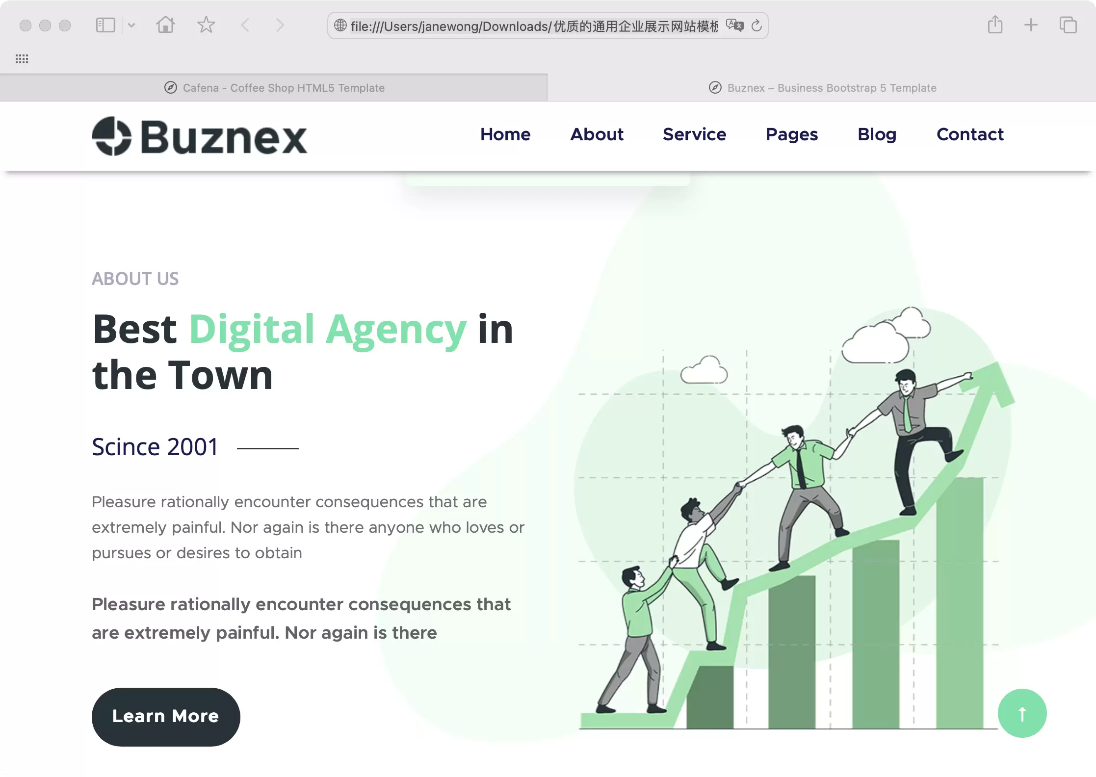 锦鲤已测|优质的通用企业展示网站模板-Buznex HTML 第3张