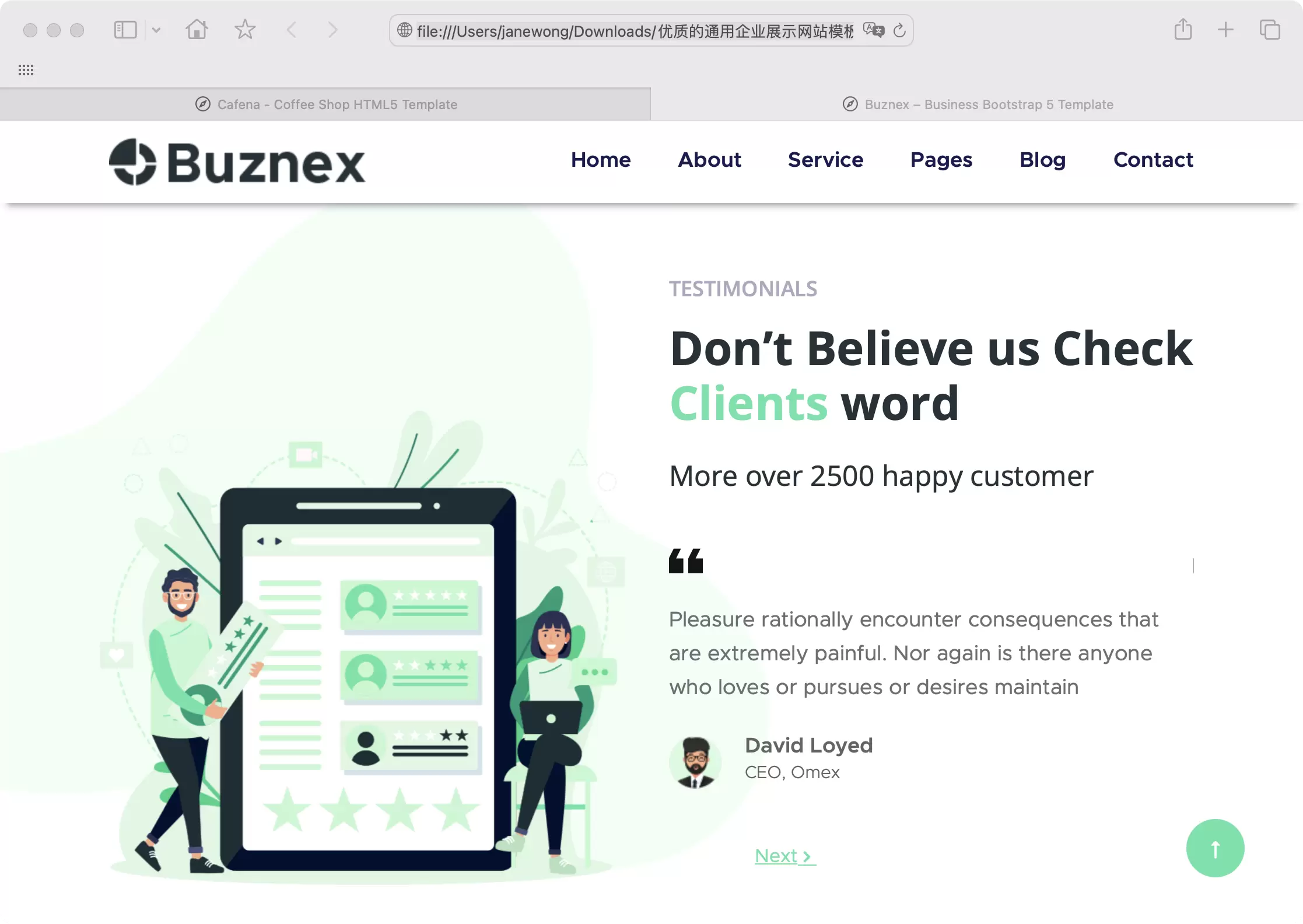 锦鲤已测|优质的通用企业展示网站模板-Buznex HTML 第5张