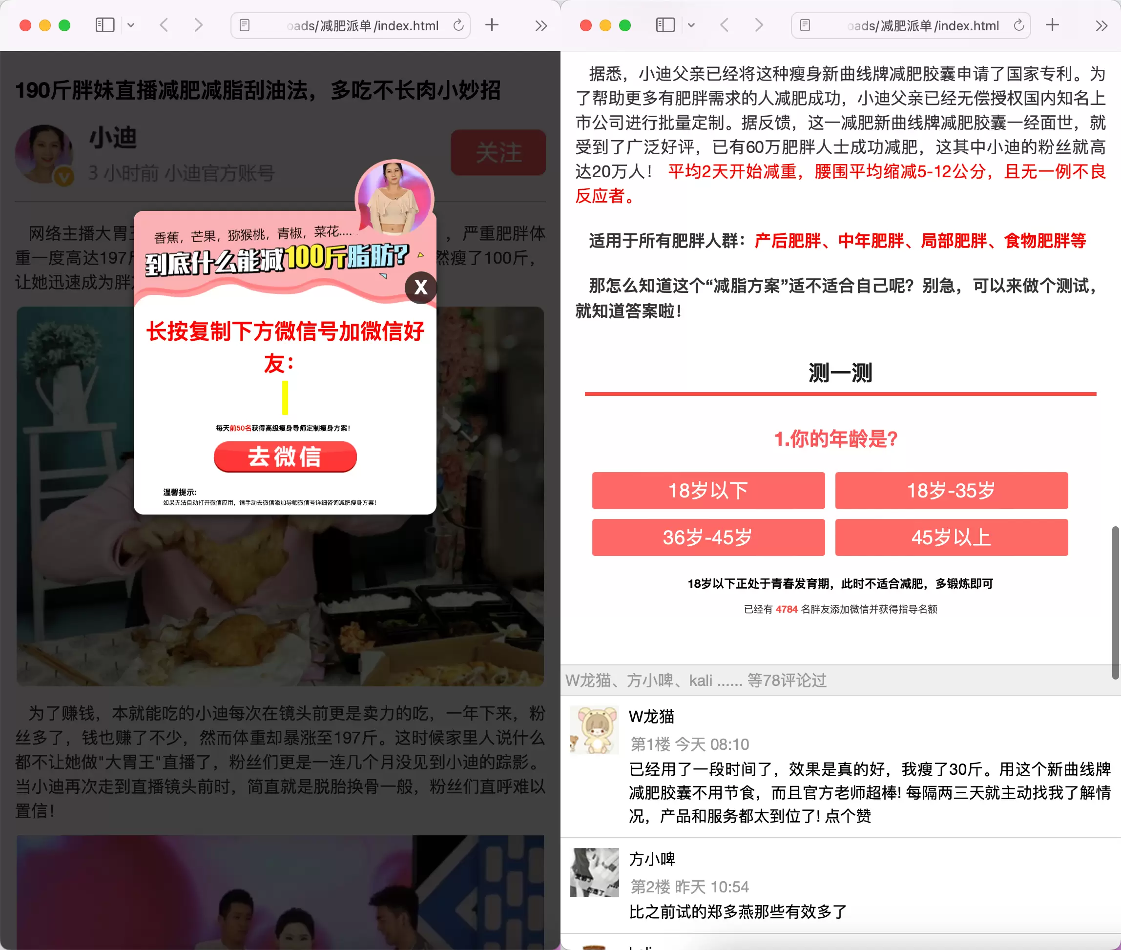 锦鲤已测|减肥竞价派单页面网站源码下载 HTML 第1张