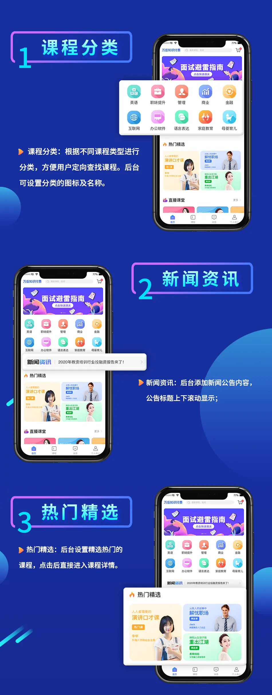 开源可商用知识付费系统开源WEB+UNIAPP版 网站源码 第2张