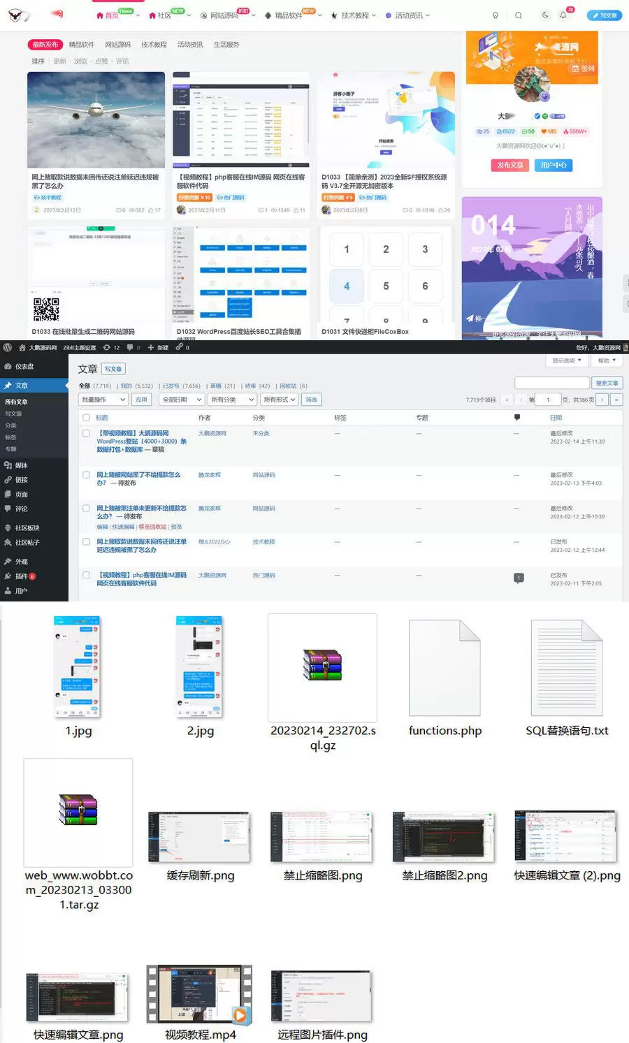 WordPress源码网整站5000条源码文章数据打包+数据库-带视频教程 网站源码 第1张